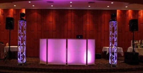 dj vinom facade dj vinom private event set up pink facade